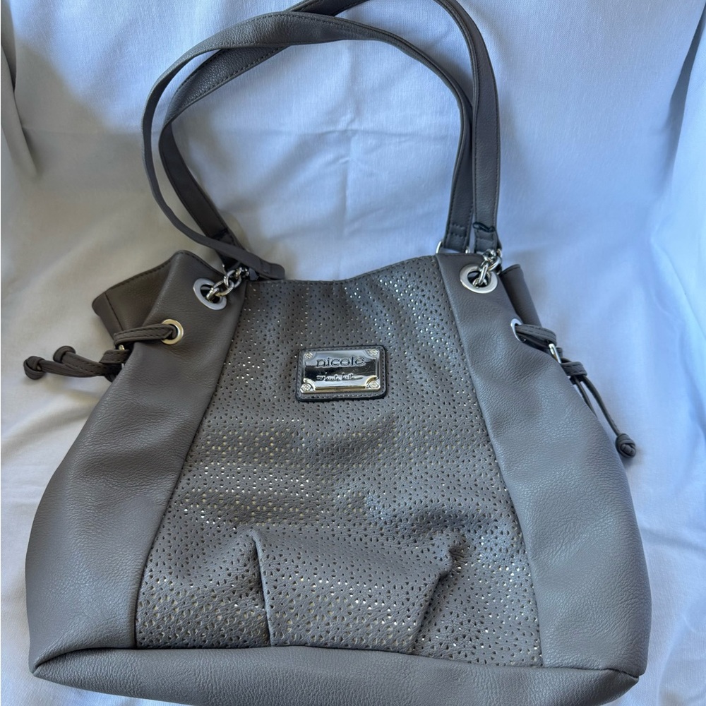 Nicole Miller Gray Shoulder Bag